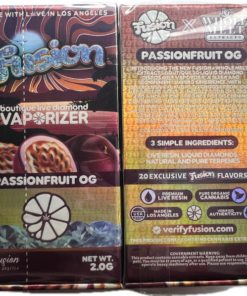 passionfruit og whole melts x fusion – 2g sativa disposable vape