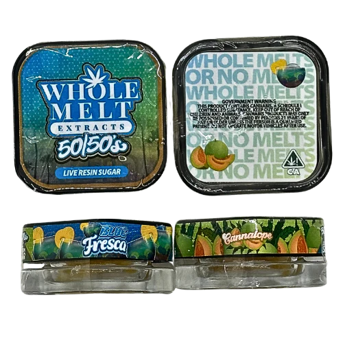 whole melt extracts 50/50’s live resin sugar “blue fresca” & “cannalope” whole melt extracts 50/50’s live resin sugar “blue fresca” & “cannalope”